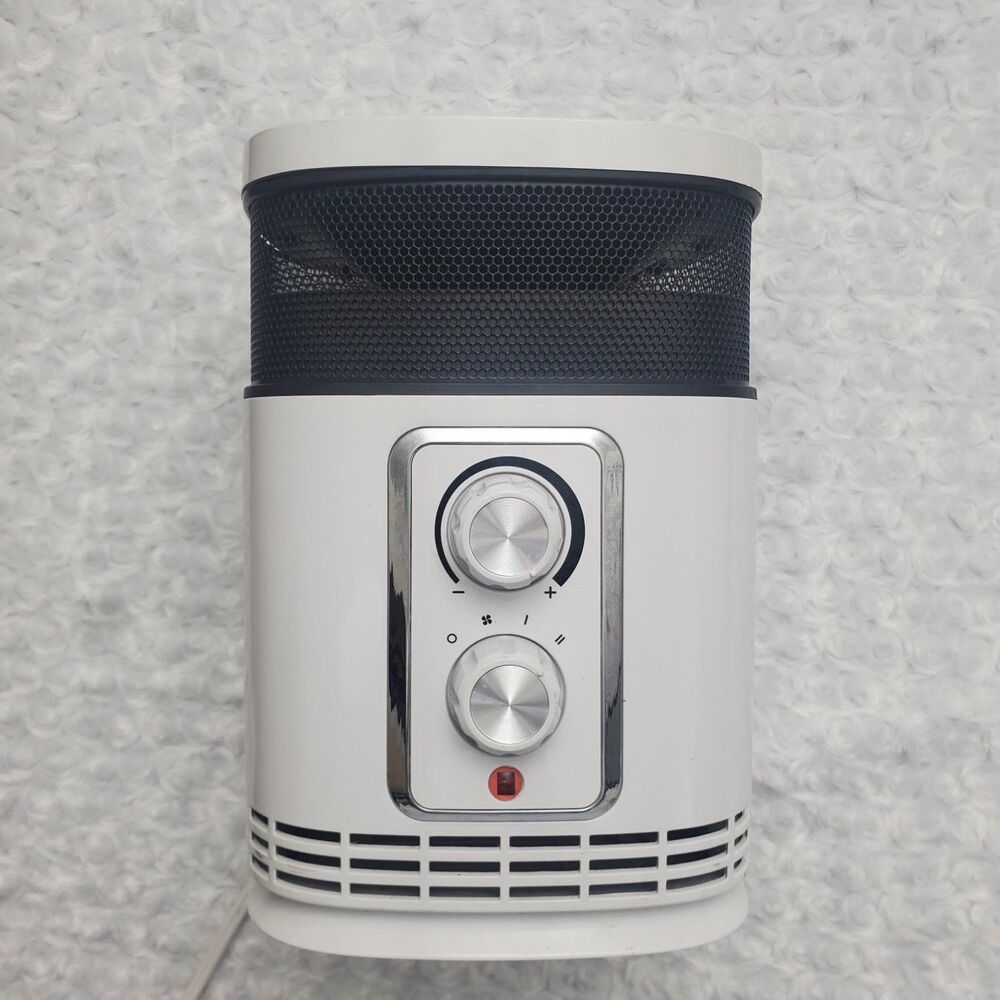 Optimus PTC-156 ceramic space heater White Handle Overheat Protection Tip-Over